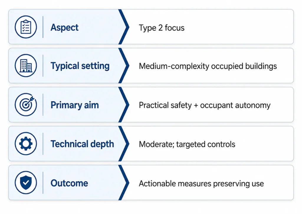 How Type 2 Differs From Types 1–4: Quick Comparison / What Is a Type 2 Fire Risk Assessment